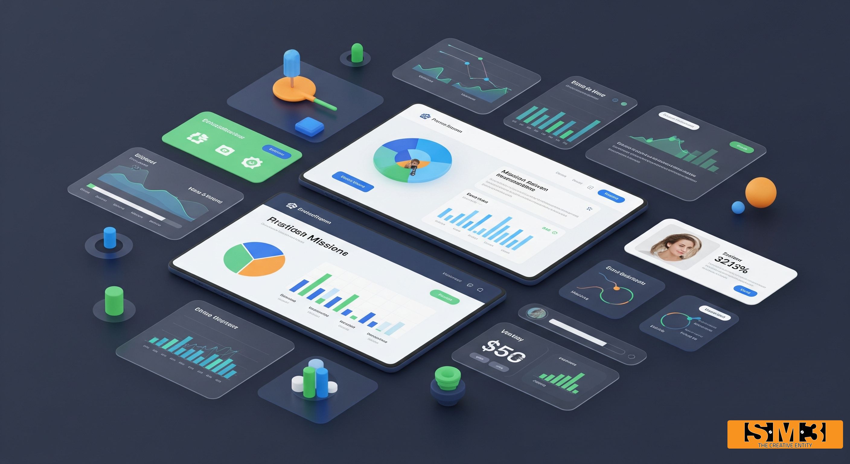 Modern website design on a laptop